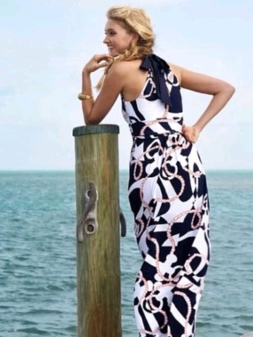 ​✨ Lilly Pulitzer Amada Halter Maxi Dress Booze Cruise Nautical Print Size XL ✨